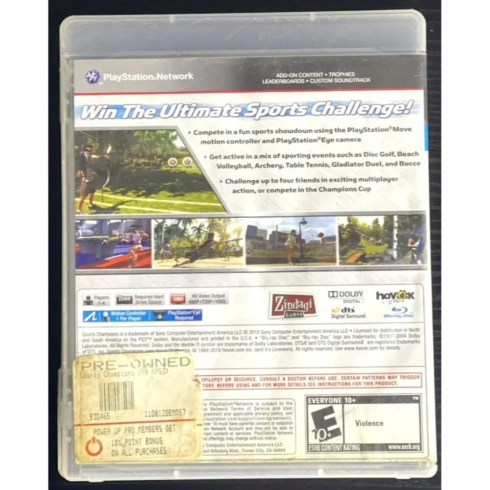 Sports Champions PS3 Game with Case & Manual by Sony